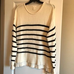 Black and cream striped sweater